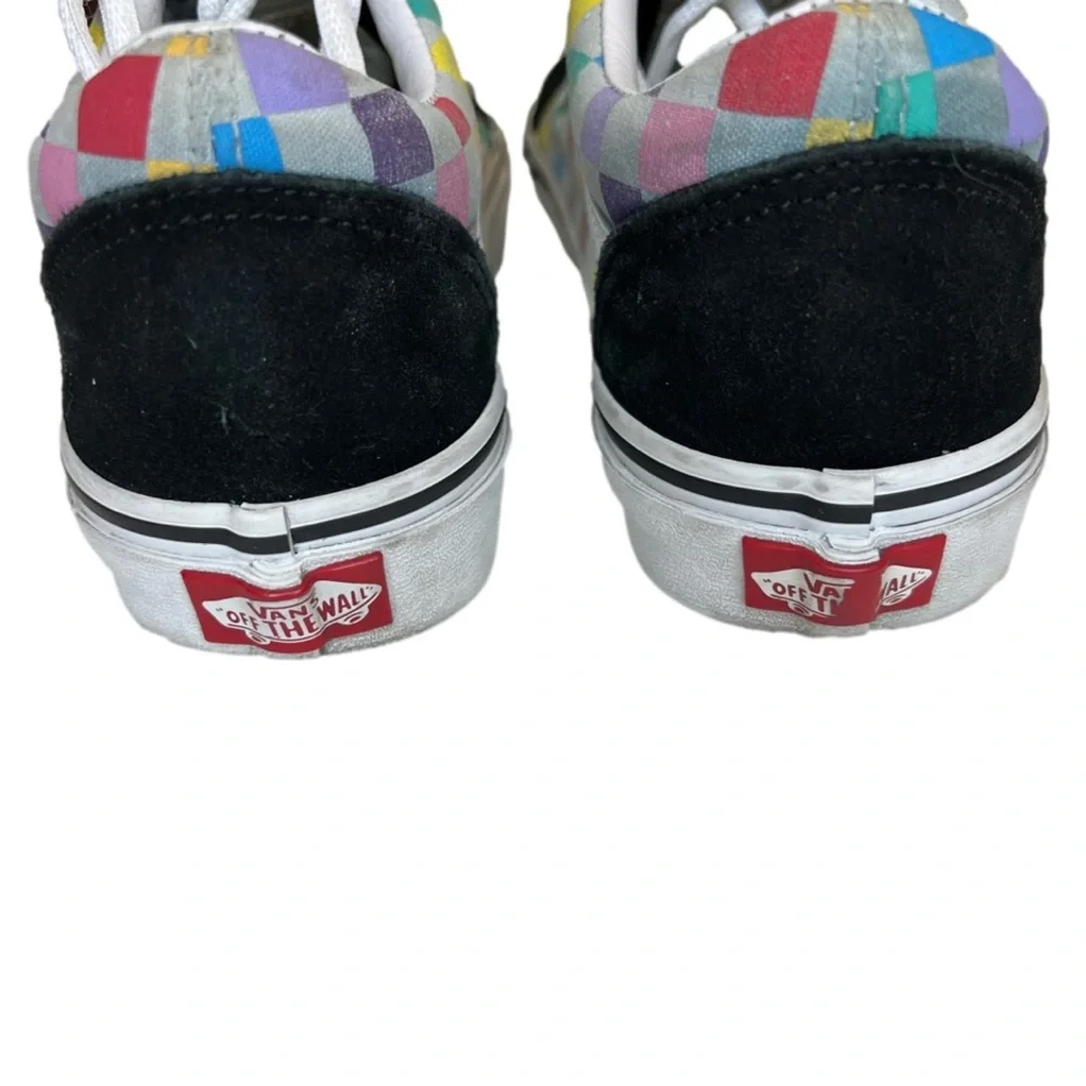 Vans off the wall old skool rainbow checks unisex skater shoes W Sz 7 M Sz 5.5 - Picture 6 of 13